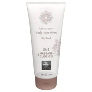 HOT - Shiatsu 2v1 Silky touch - hedvábný masážní lubrikant (200 ml)