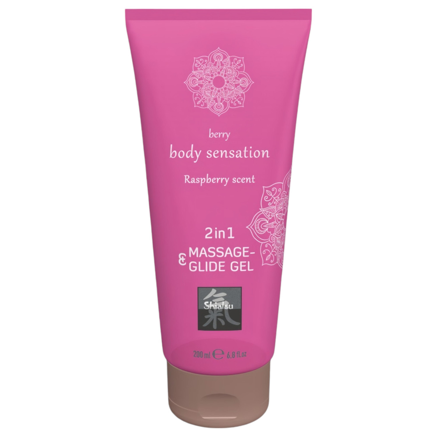 HOT - Shiatsu 2v1 masážní lubrikant s vůní malin (200 ml)