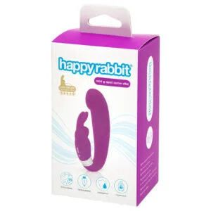 Happyrabbit - mini vibrátor na bod G s výčnělkem na klitoris - fialový