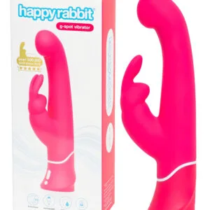 Happyrabbit - vibrátor na G-bod s dráždidlem klitorisu - vodotěsný růžový
