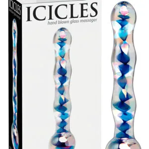 Icicles No. 08 - skleněné dildo - oboustranné