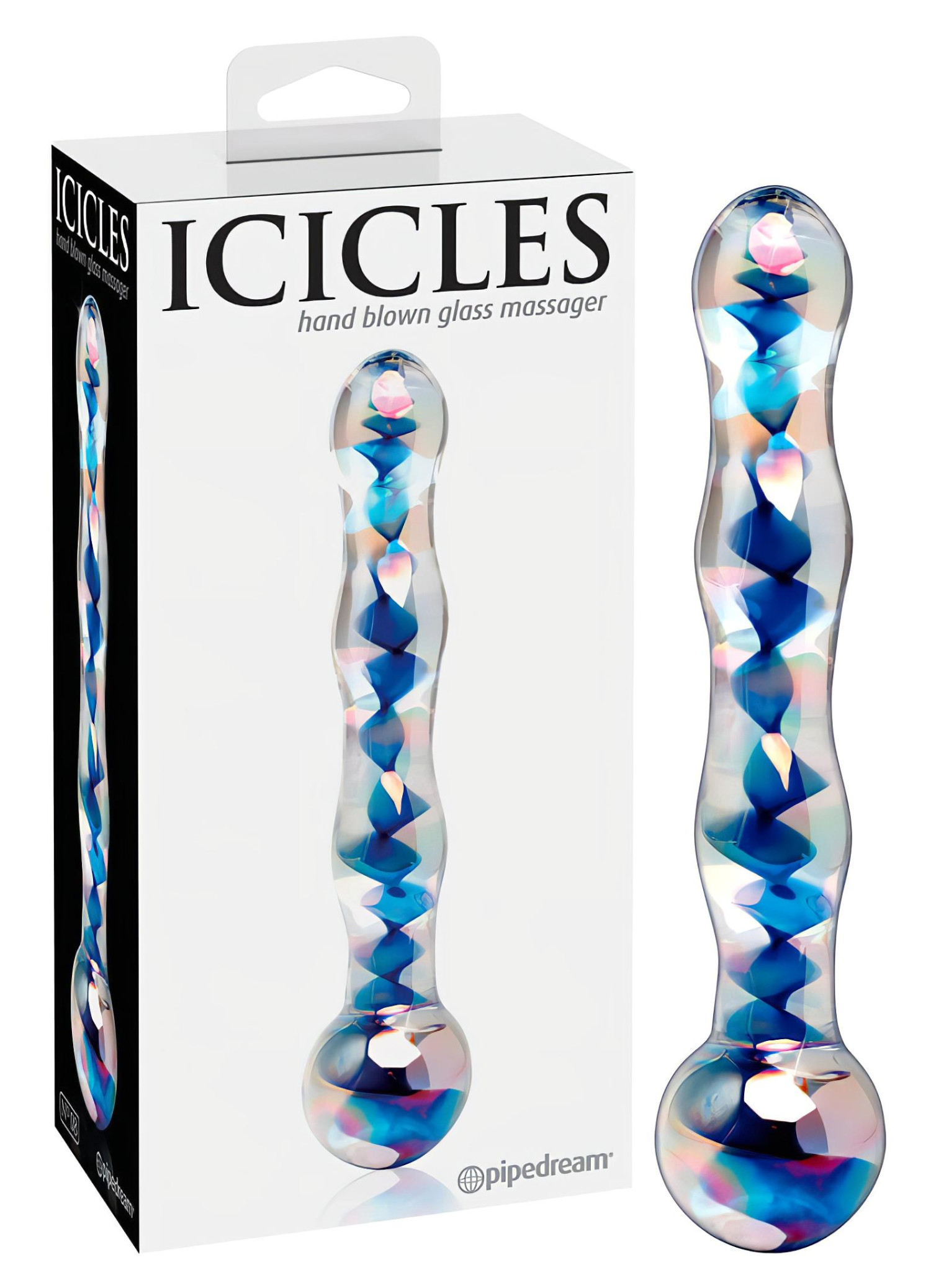 Icicles No. 08 - skleněné dildo - oboustranné