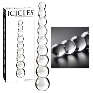 Icicles No. 2 - skleněné dildo s výstupky - čiré