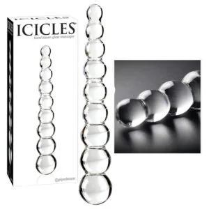 Icicles No. 2 - skleněné dildo s výstupky - čiré