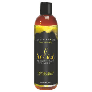 Intimate Earth Relax - masážní olej - citronová tráva a kokos - 120 ml
