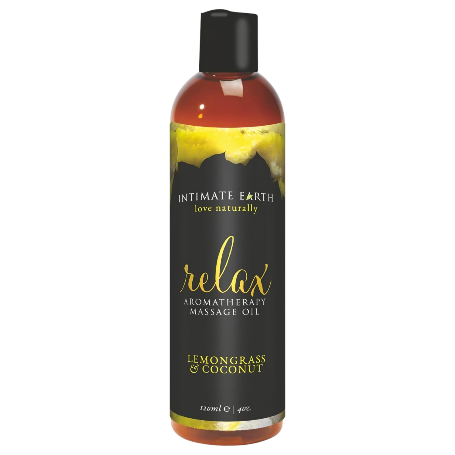 Intimate Earth Relax - masážní olej - citronová tráva a kokos - 120 ml