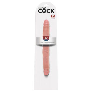 King Cock 12 Slim - realistické dvojité dildo (31 cm