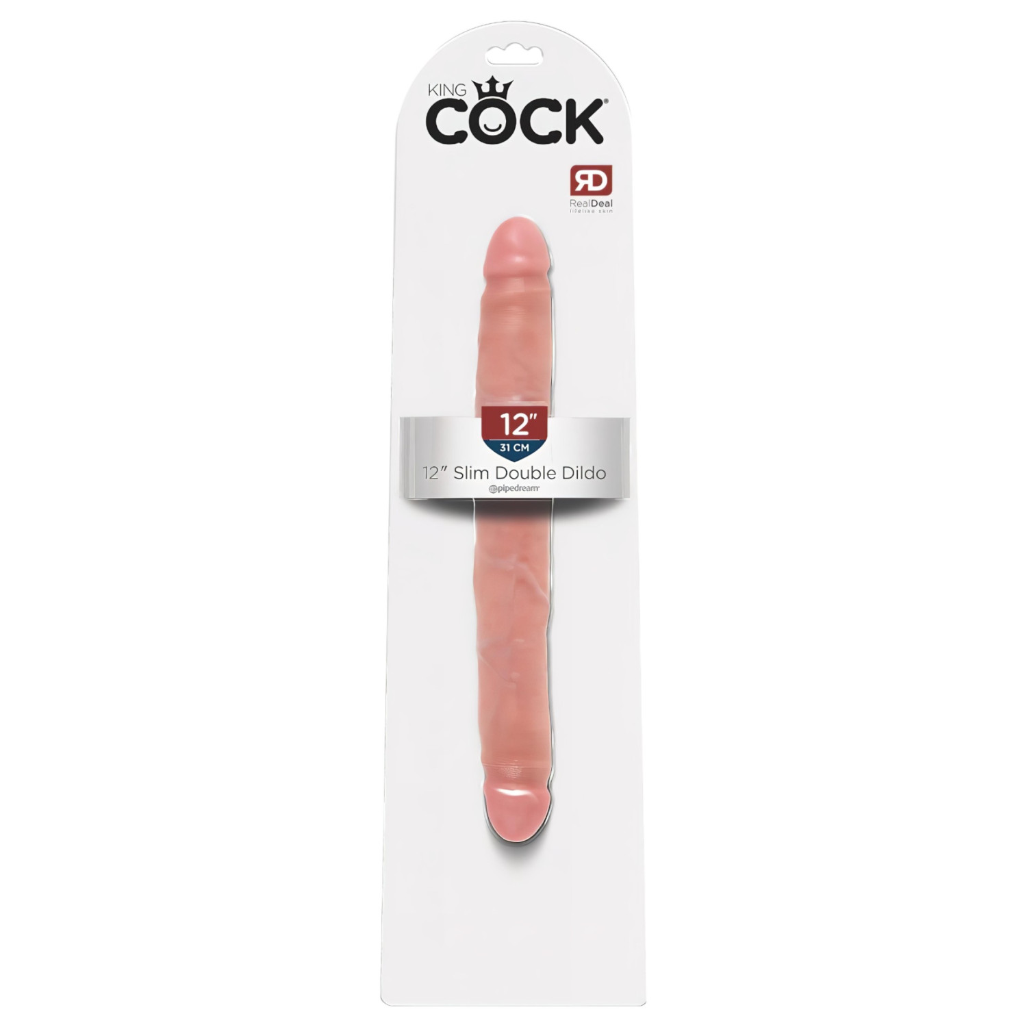 King Cock 12 Slim - realistické dvojité dildo (31 cm