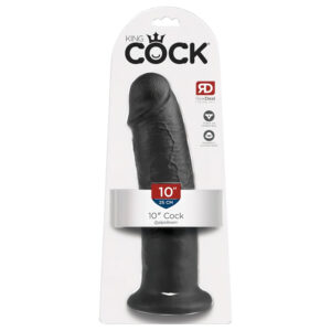 King Cock - realistický dildo s přísavkou - černý 25 cm