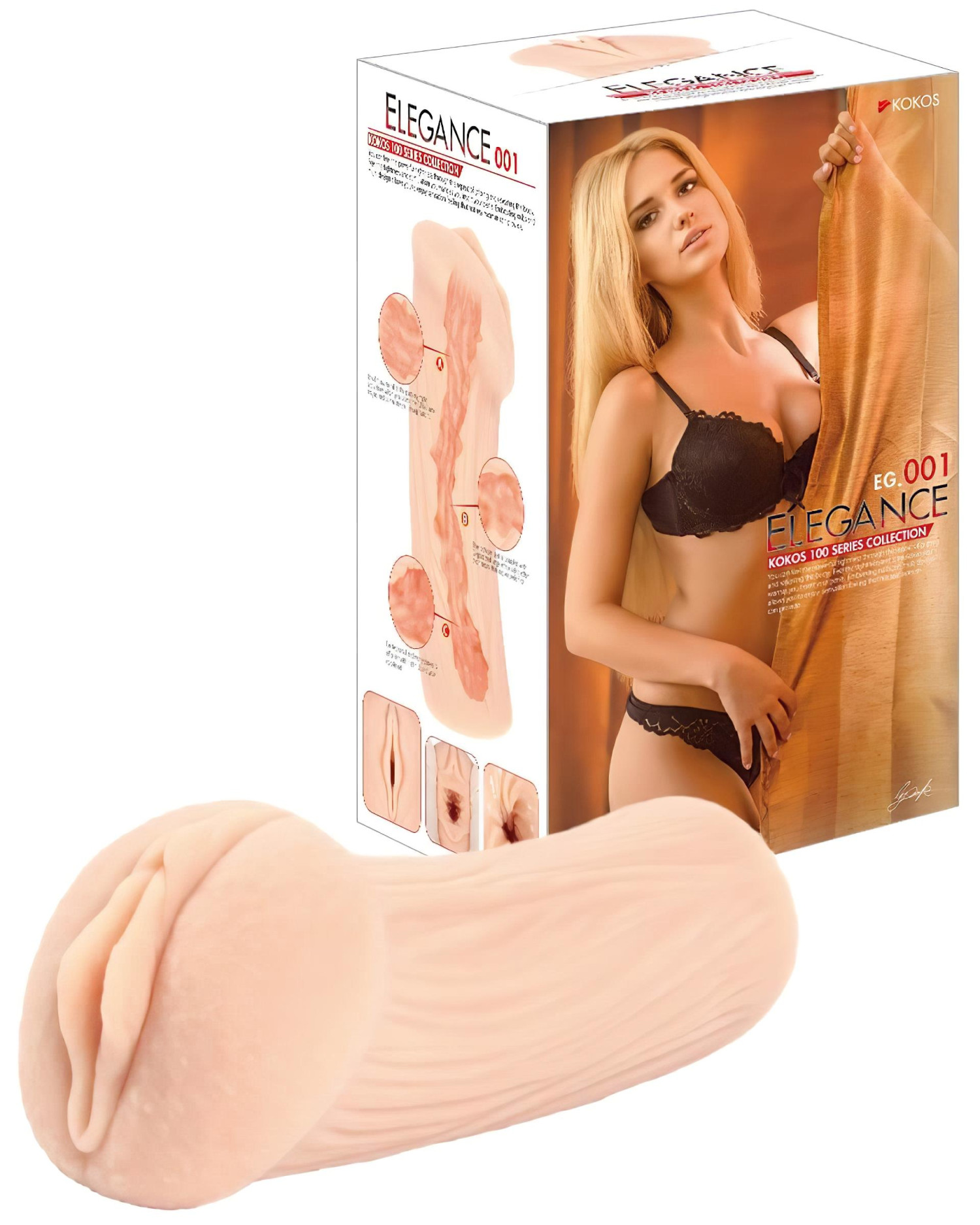 Kokos Elegance 01 - realistická umělá vagína masturbátor - tělová barva