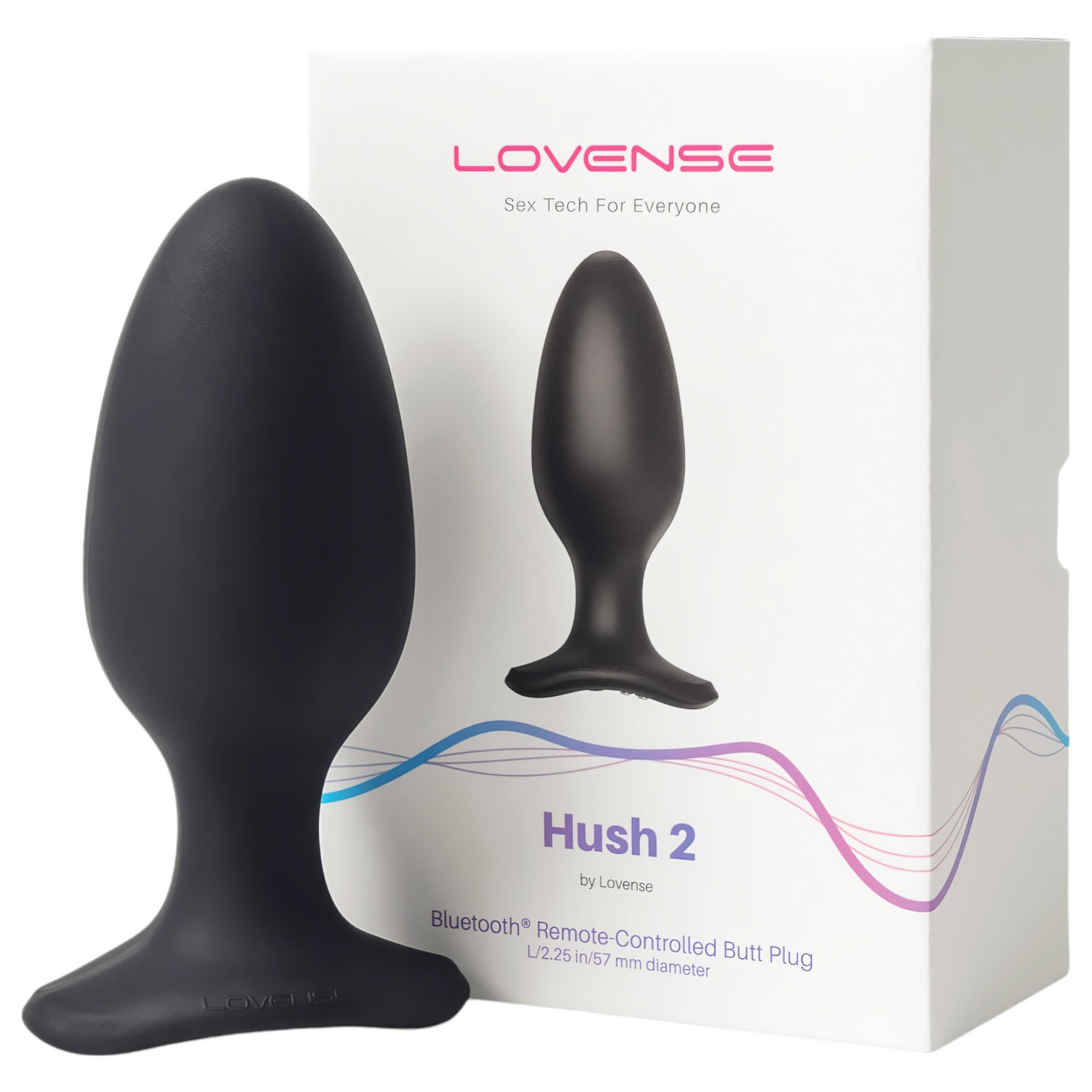 LOVENSE Hush 2 L - malý akumulátorový anální vibrátor (57 mm) - černý