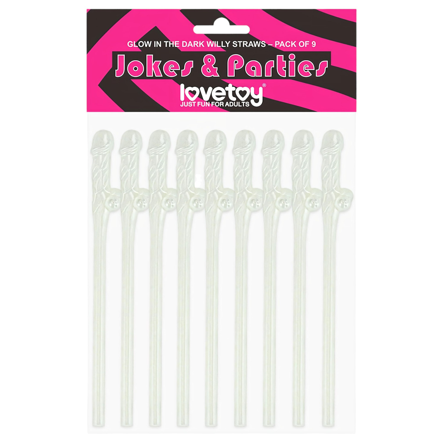 Lovetoy - brčko s penisem - svítící - bílá