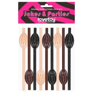 Lovetoy - brčko ve tvaru vagíny - naturální/hnědá/černá