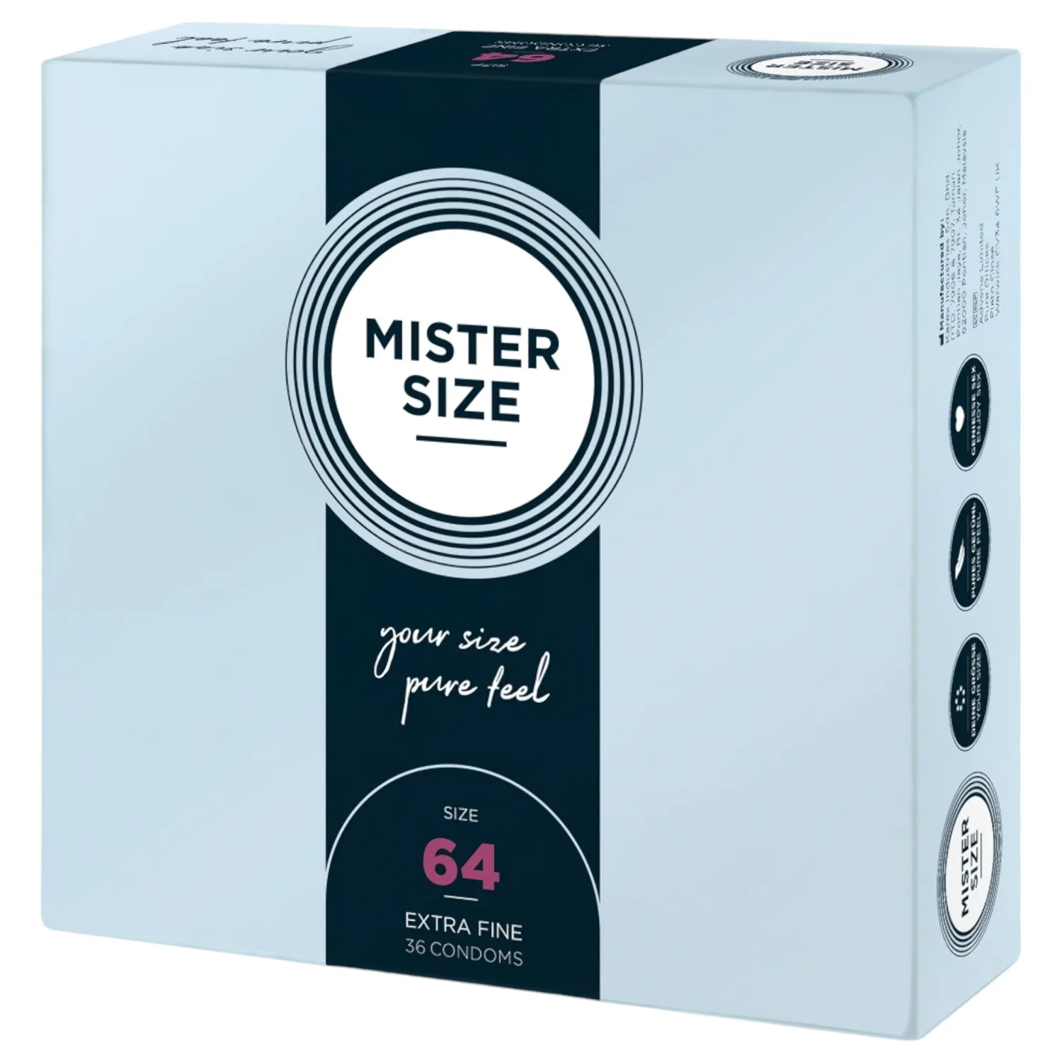 Mister Size - extra tenký kondom - 64 mm - 36 ks