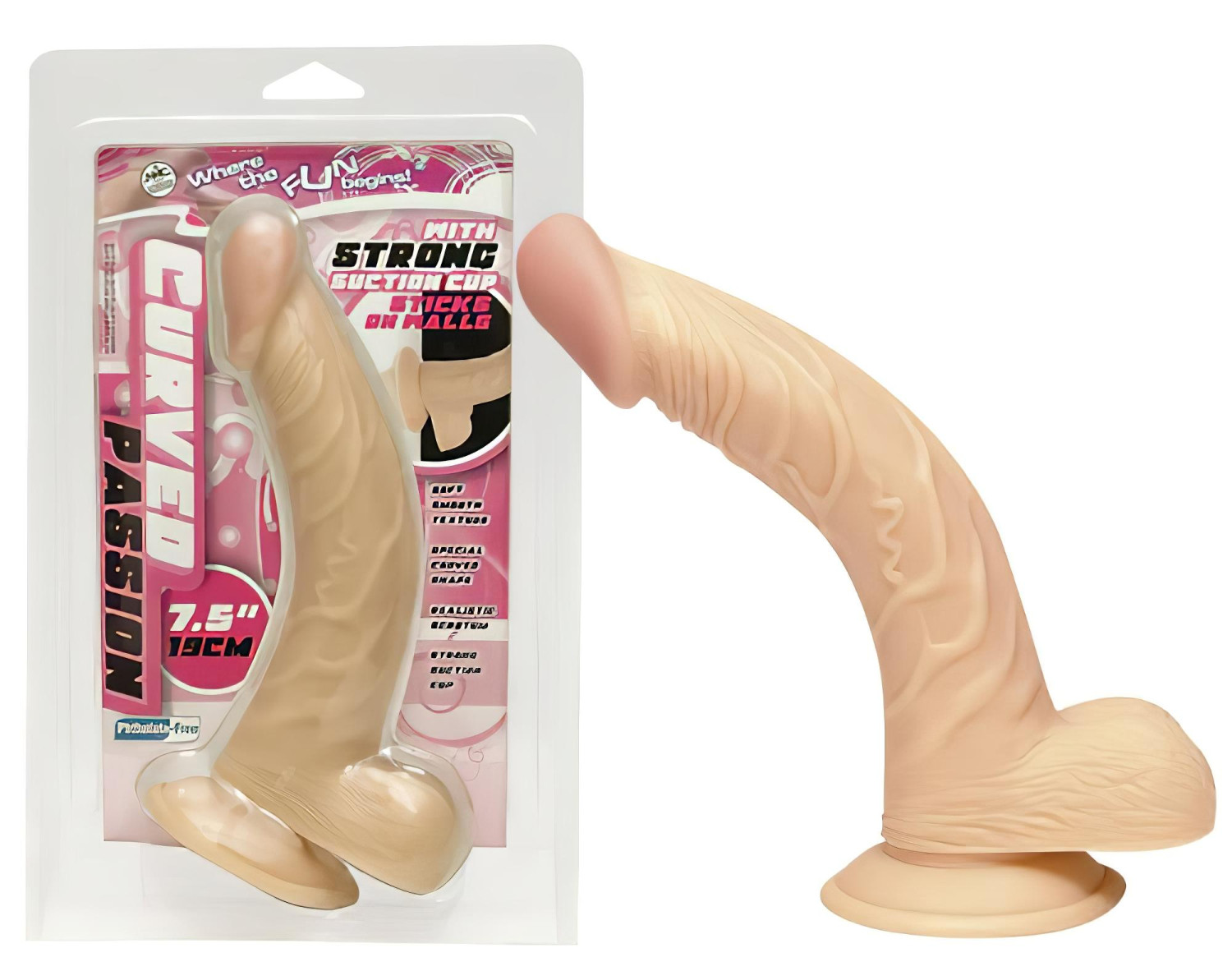 NMC - dildo zahnuté - realistické provedení - 19 cm