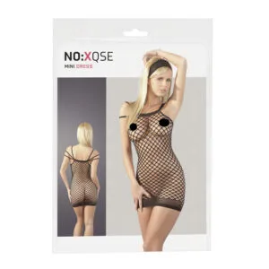 NO:XQSE - síťované mini šaty - černé - S-L