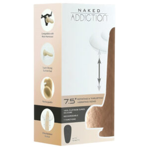 Naked Addiction - Thrusting vibrátor s pohybem - silikon 19 cm - tělová barva