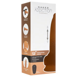 Naked Addiction - přirážecí vibrátor - tmavý - 23 cm