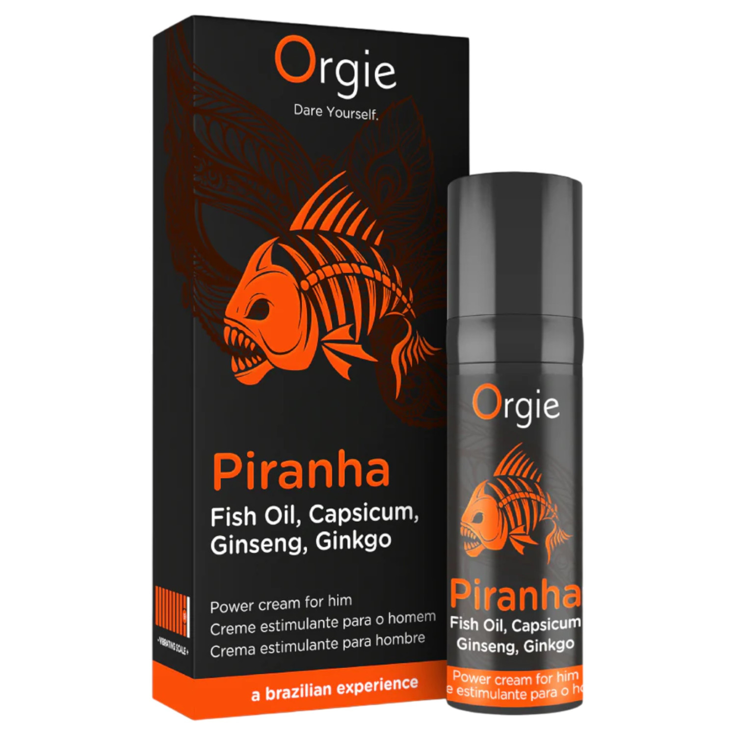 Orgie Piranha Power Cream - Stimulační krém pro muže (15 ml)