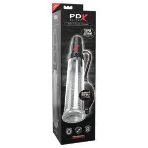 PDX Elite - 2v1 - vakuová pumpa na penis a masturbátor v jednom (průhledný)