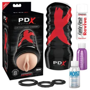 PDX Elite - masturbátor - manuální sání - tělová barva
