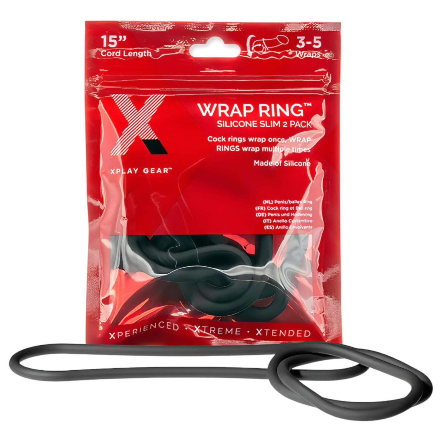 Perfect Fit Slim Wrap 15 - tenký erekční kroužek - černý (38cm)