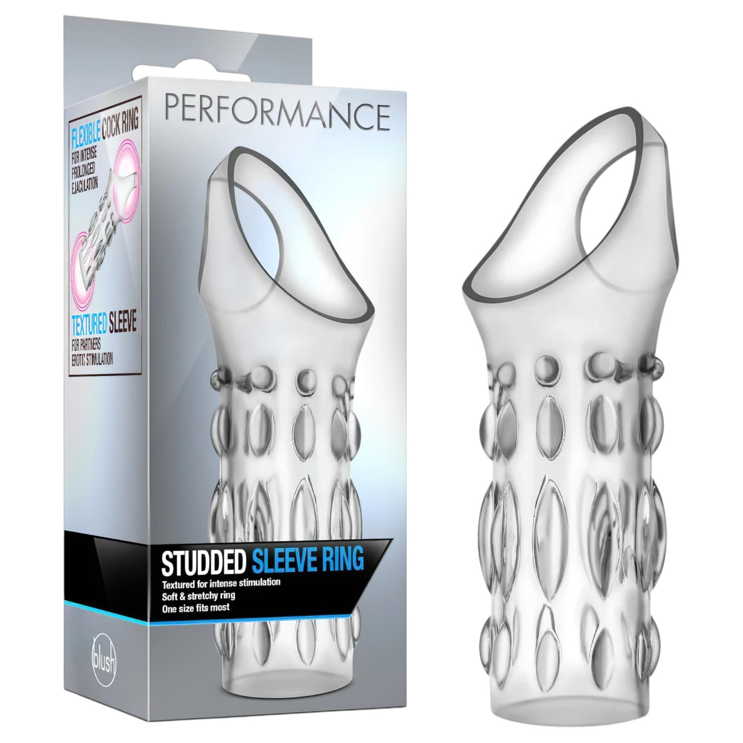 Performance - erekční kroužek na penis - průhledný