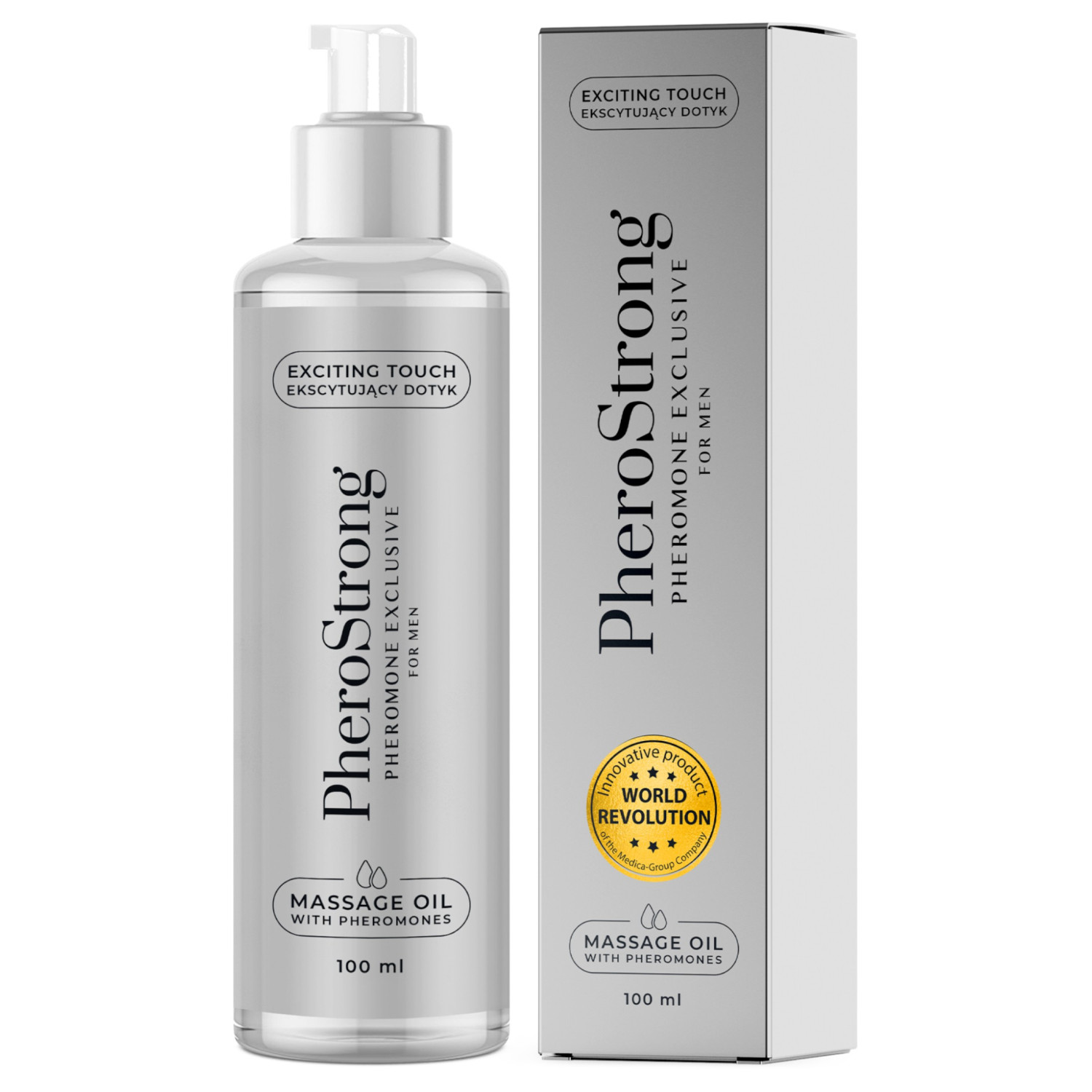 PheroStrong Exclusive - masážní olej pro muže - 100 ml
