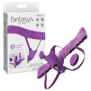 Pipedream Fantasy For Her - nositelné dildo s vestavěným vibrátorem na bod G (fialové)