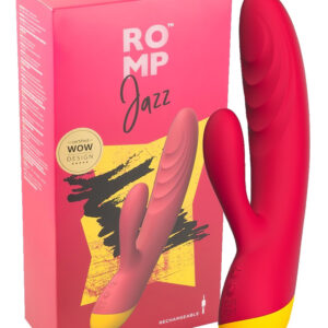 ROMP Jazz - vibrátor na G-bod s klitorálním ramenem - vodotěsný - růžový