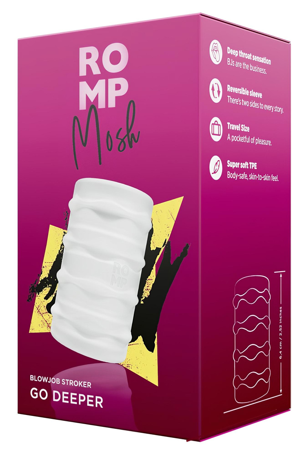 ROMP Mosh - flexibilní cestovní masturbátor (průhledný)