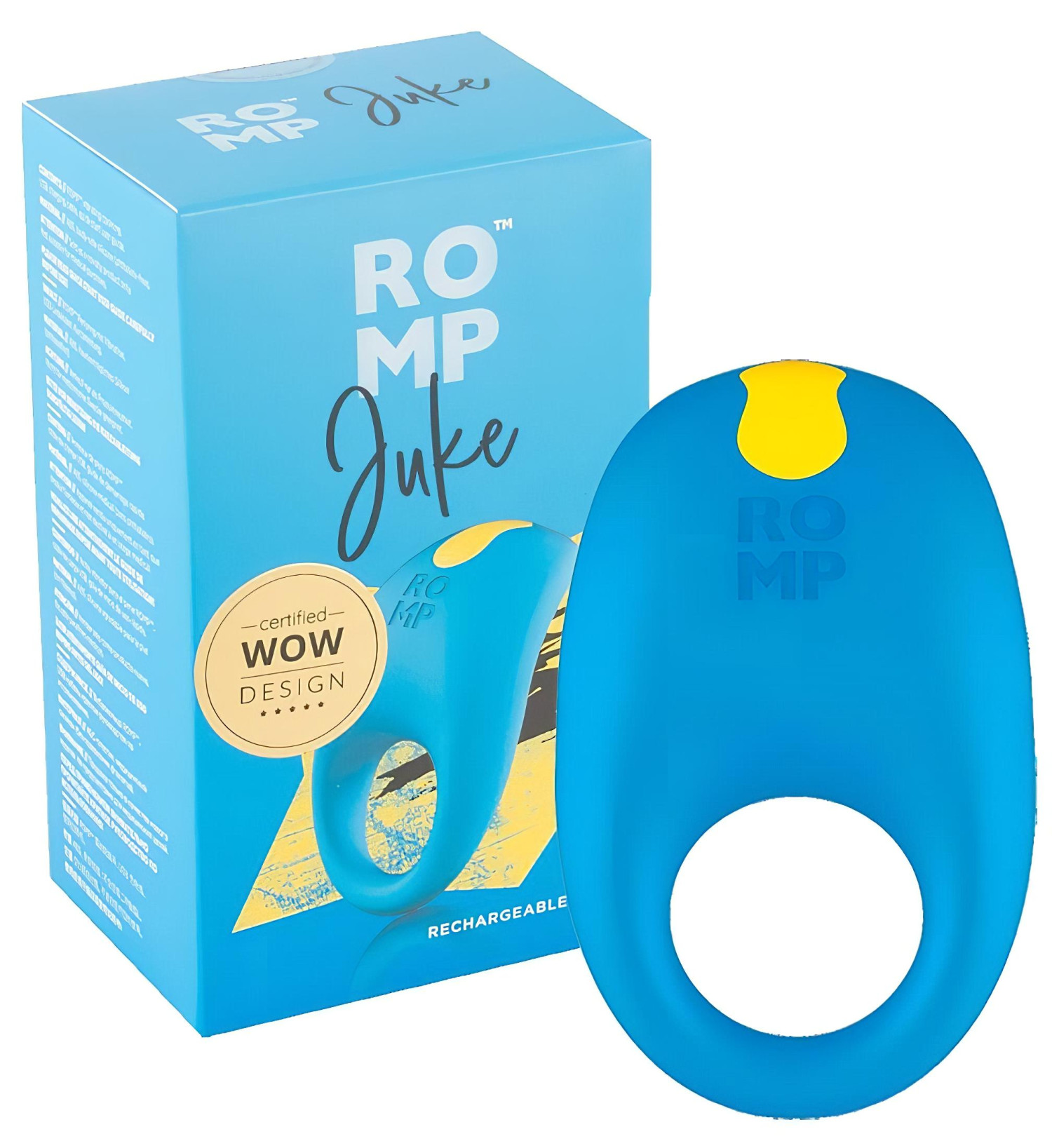 ROMP - vibrační vodotěsný erekční kroužek - modrý