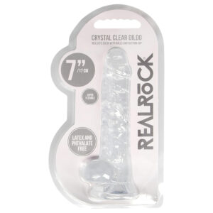 RealRock - realistické dildo - průhledné - 17 cm