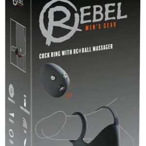 Rebel - vibrační erekční kroužek a stimulátor varlat - dobíjecí - černý
