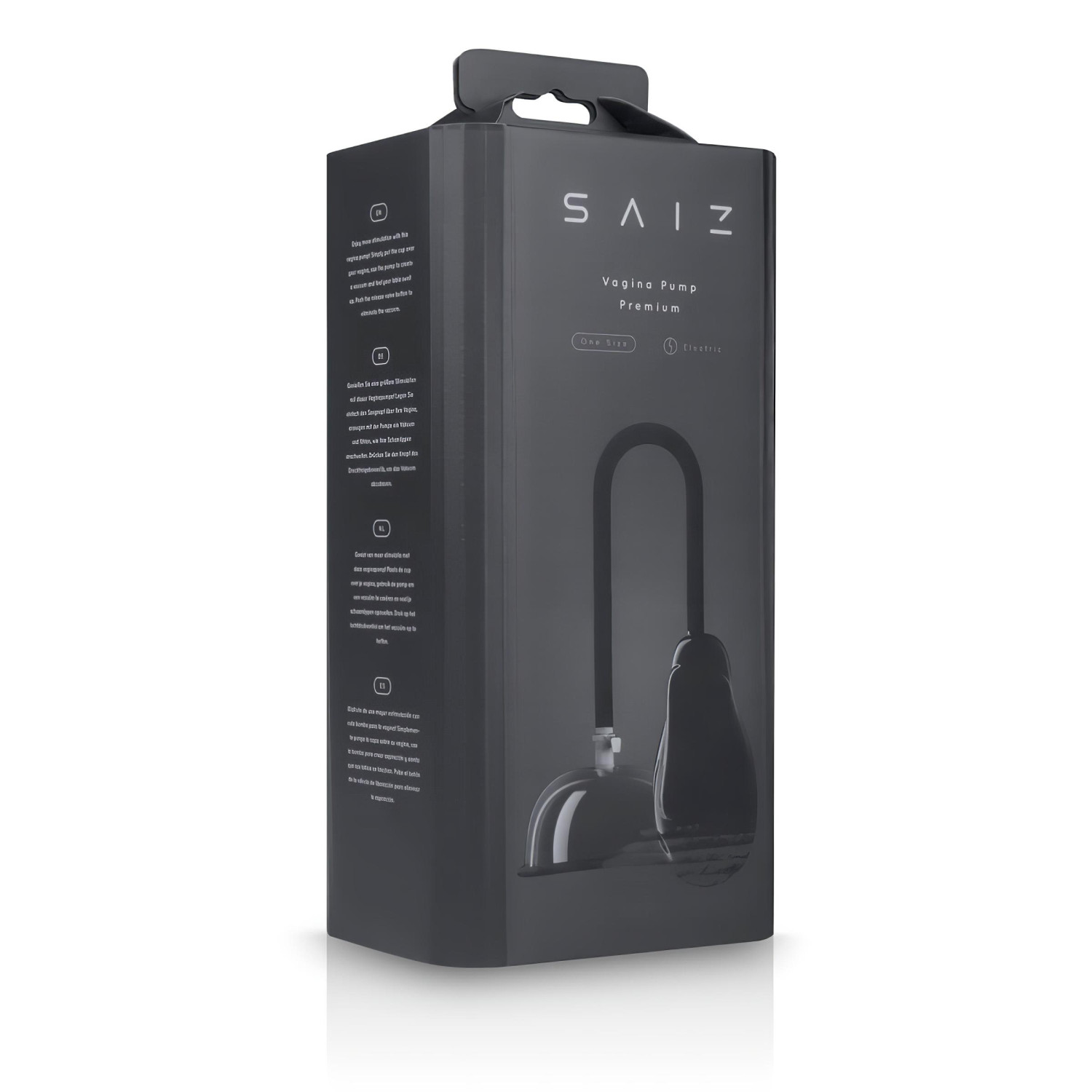 Saiz Premium - automatická vakuová pumpa na vagínu - čirá/černá