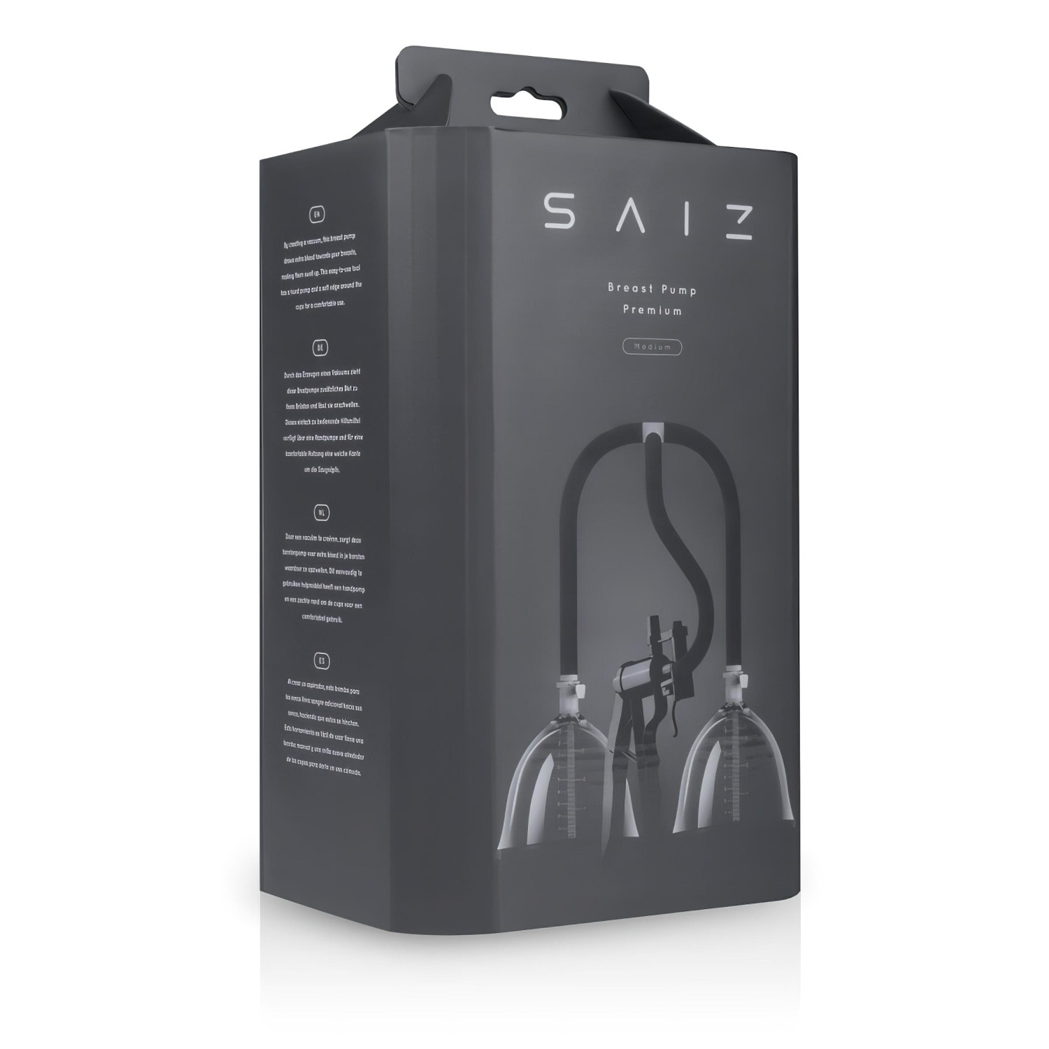Saiz Premium - dvojitá odsávačka na prsa - malá - průhledná/černá