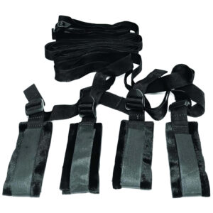 S&M - poutací bondage sada k posteli - černá