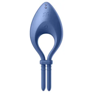 Satisfyer Bullseye - Vibrační erekční kroužek pro muže s ovládáním přes aplikaci (modrý)