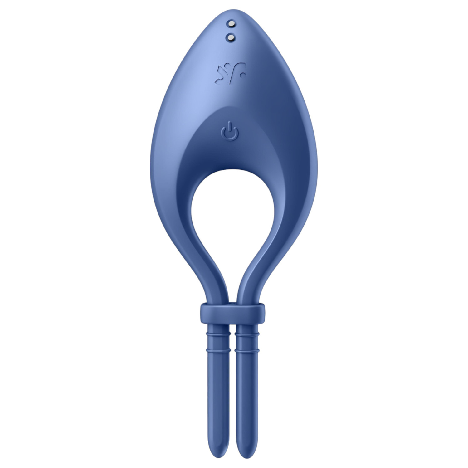Satisfyer Bullseye - vibrátorový erekční kroužek s ovládáním přes aplikaci pro muže (modrý)