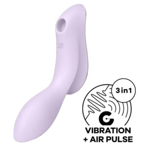 Satisfyer Curvy Trinity 2 - vibrátor 2v1 s tlakovými vlnami - fialový