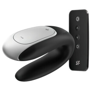 Satisfyer Double Fun - párový vibrátor ovládaný aplikací (černý)