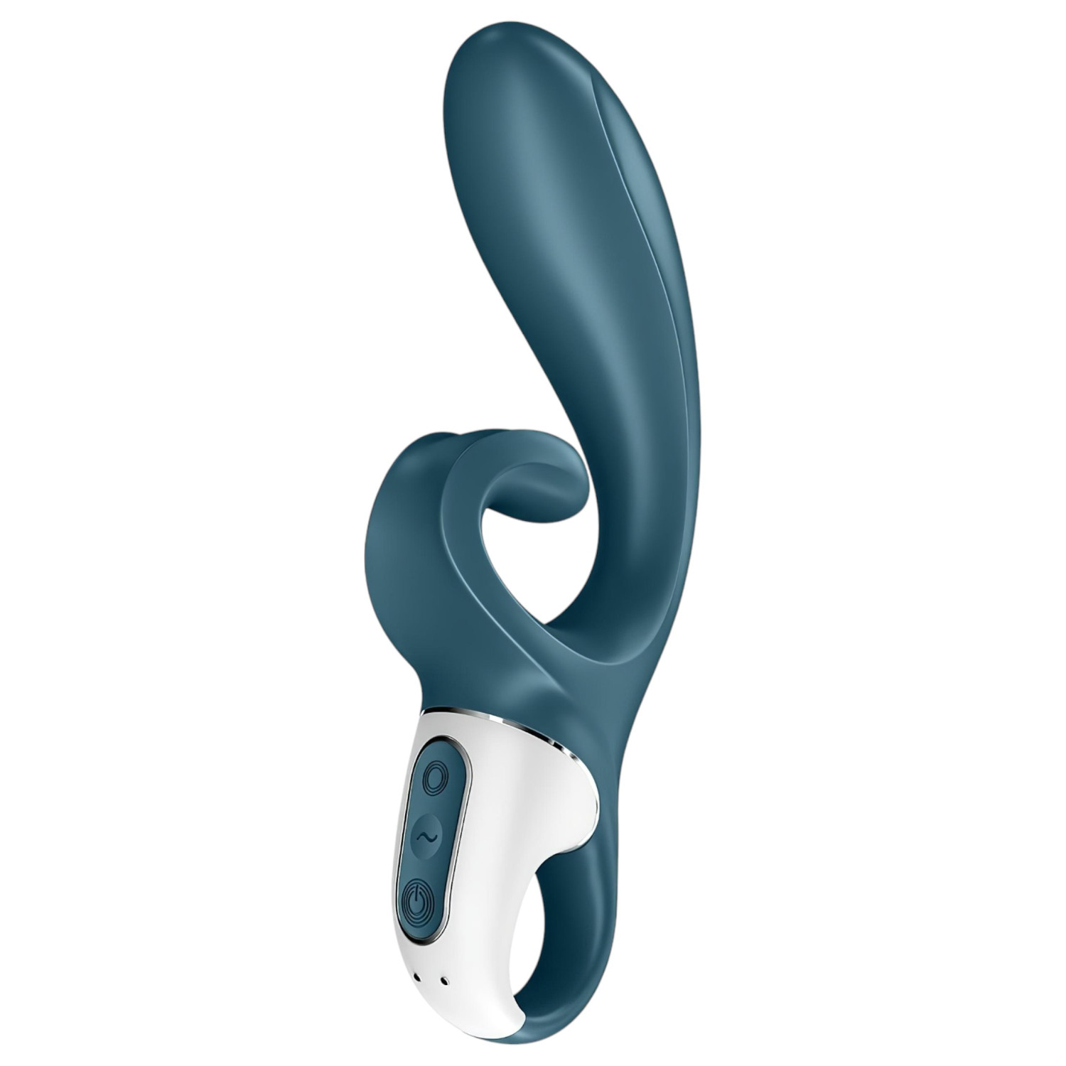 Satisfyer Hug Me - vibrátor s klitorálním ramínkem ovládaný aplikací (modrý)