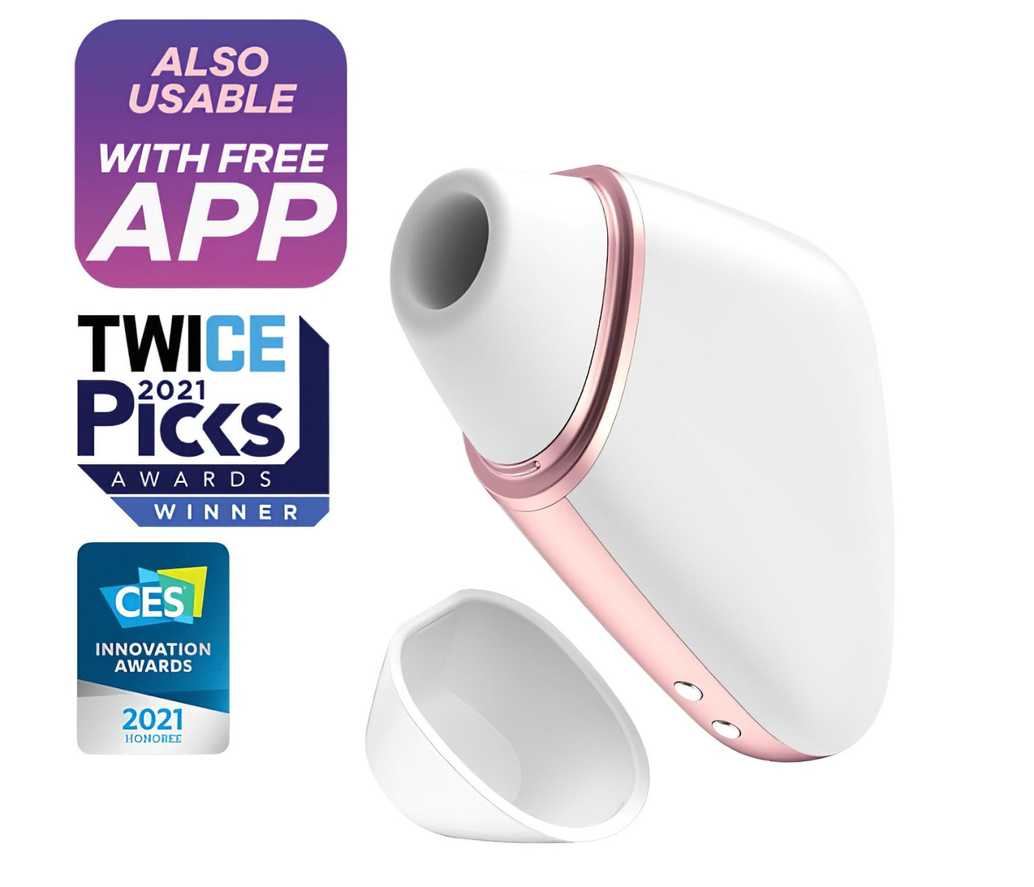 Satisfyer Love Triangle - Aplikací ovládaný stimulátor klitorisu s tlakovémi vlnami (bílý)