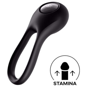 Satisfyer Majestic Duo - vibrační vodotěsný erekční kroužek - černý