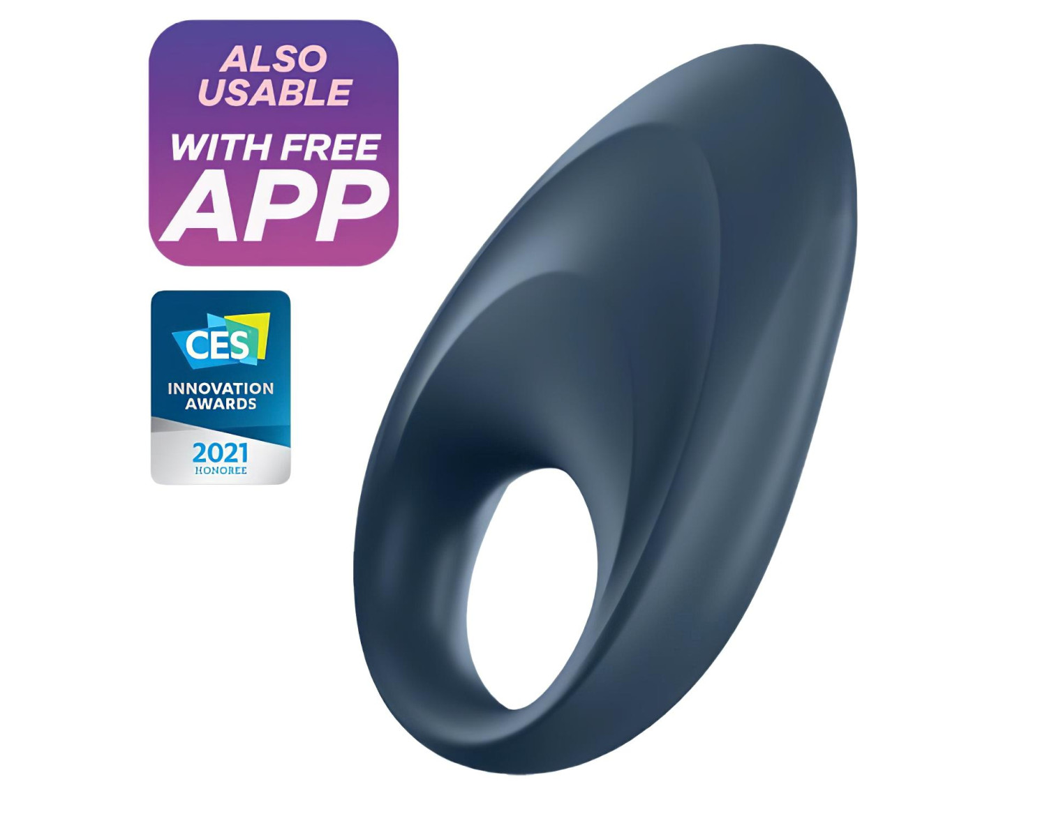 Satisfyer Mighty One - vibrační erekční kroužek s ovládáním pomocí aplikace