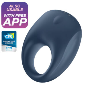 Satisfyer Strong One - vibrační kroužek na penis s ovládáním přes aplikaci pro muže (modrý)