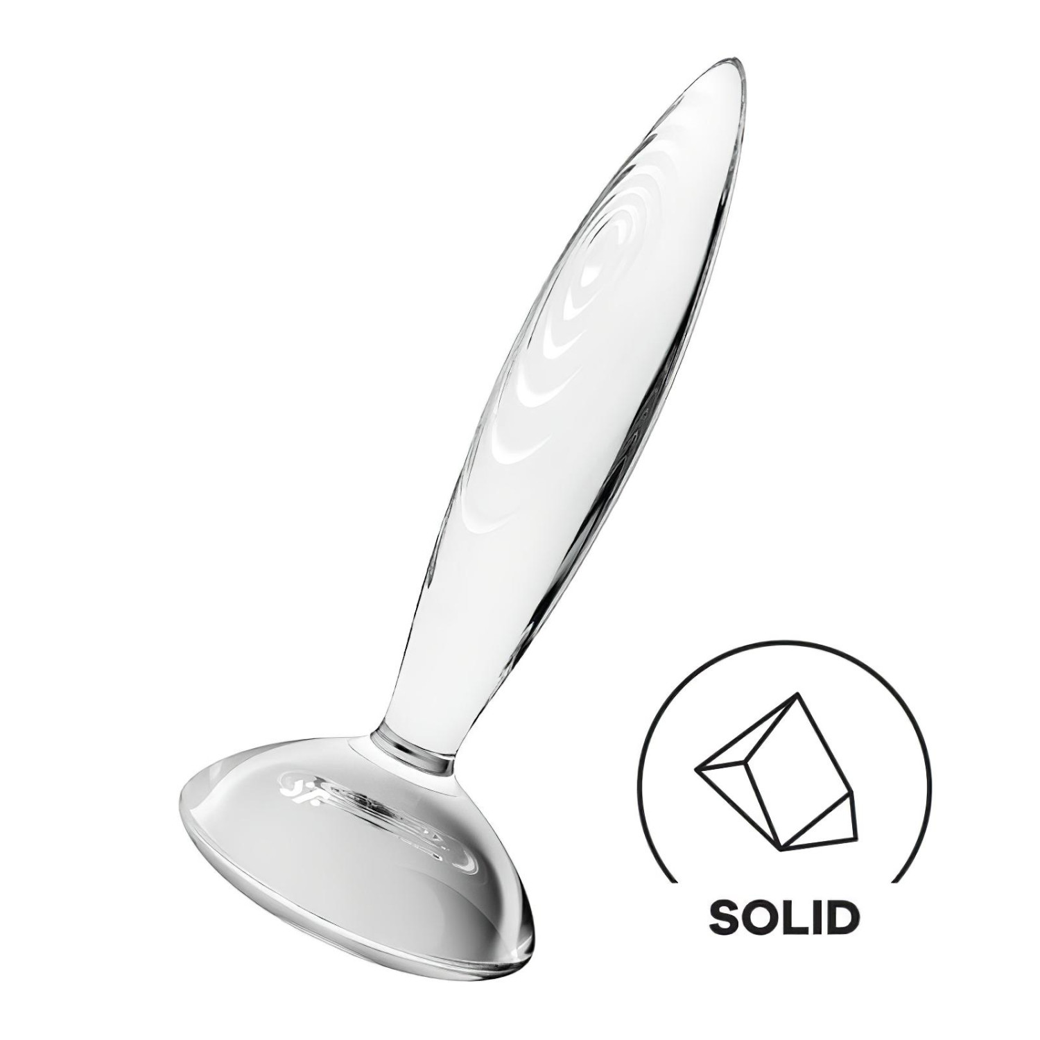 Satisfyer - skleněné dildo - vroubkované - čiré