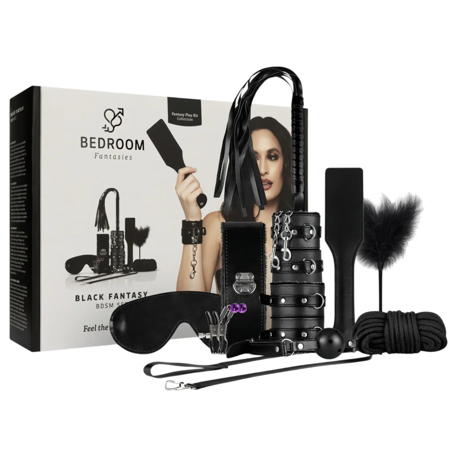 Secret Pleasure Chest - pokročilá sada BDSM - 14dílná (černá)
