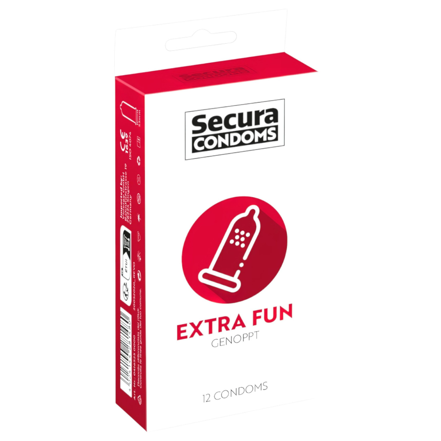 Secura Extra Fun - vroubkovaný kondom - 53mm - 12 kusů