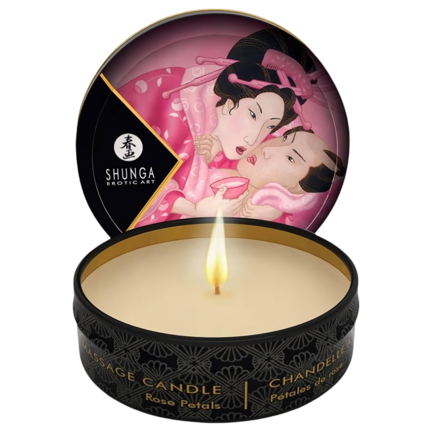 Shunga - masážní svíčka - růže - 30 ml
